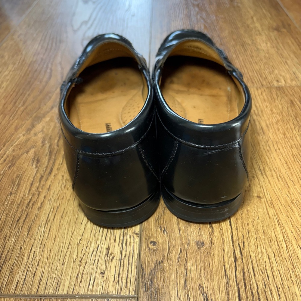 Johnston & Murphy Sheepskin Penny Loafers Black Pre-Flex Leather Shoes Mens 8.5M - Picture 9 of 12